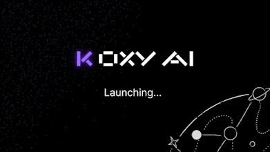 Ilustração da interface da plataforma Koxy AI com funcionalidade de arrastar e soltar.
