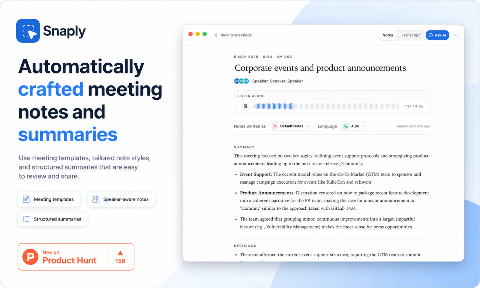 AI meeting notes by Snaply screenshot 5