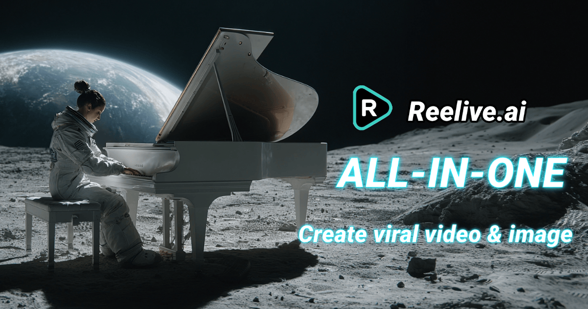 Reelive.ai - Main product screenshot demonstrating key features and user interface