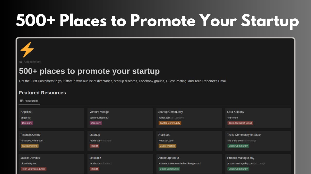 500+ Places to Promote Your Startup media 1