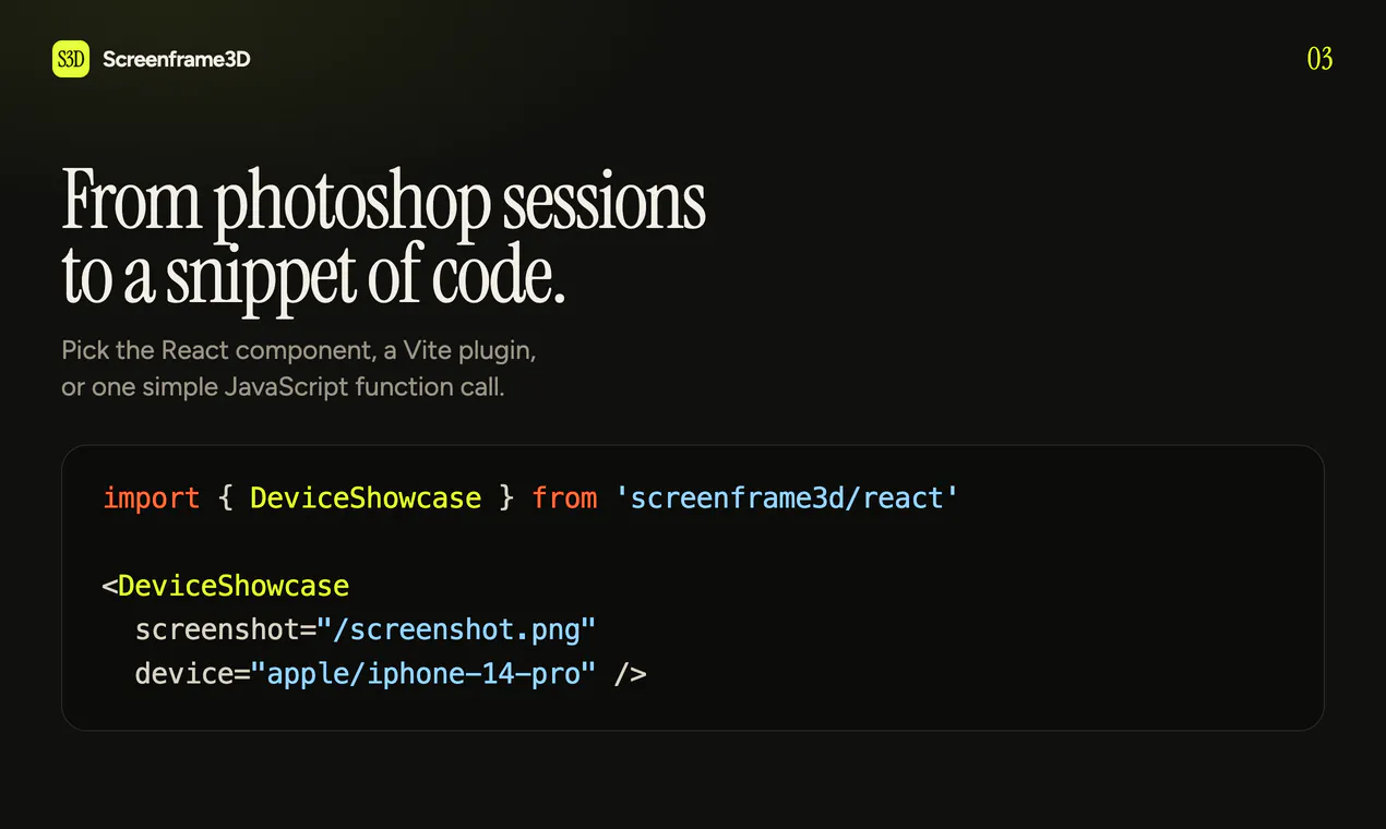 Screenframe3D - The free mockup library gallery image