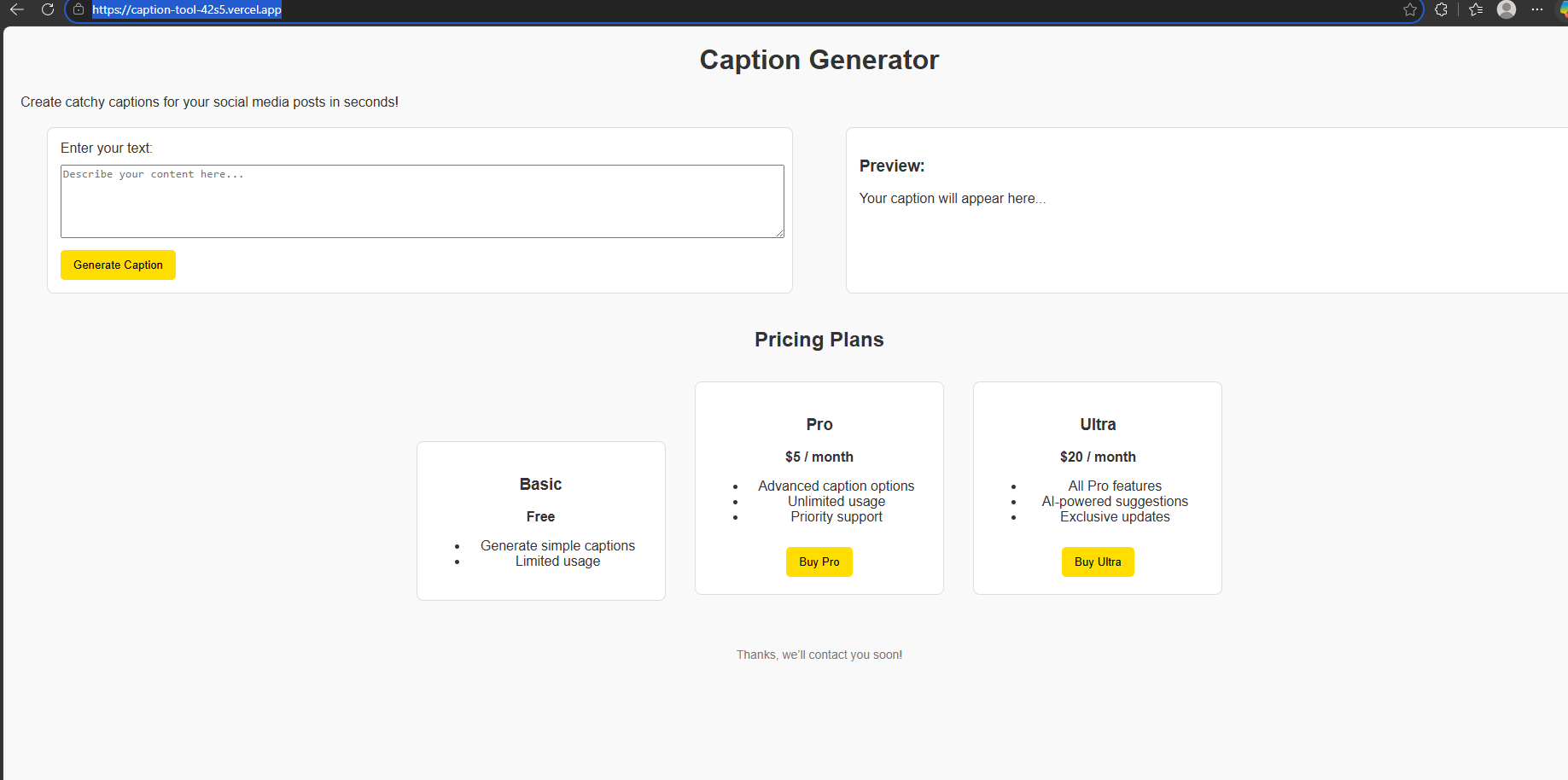 Caption Generator Demo gallery image