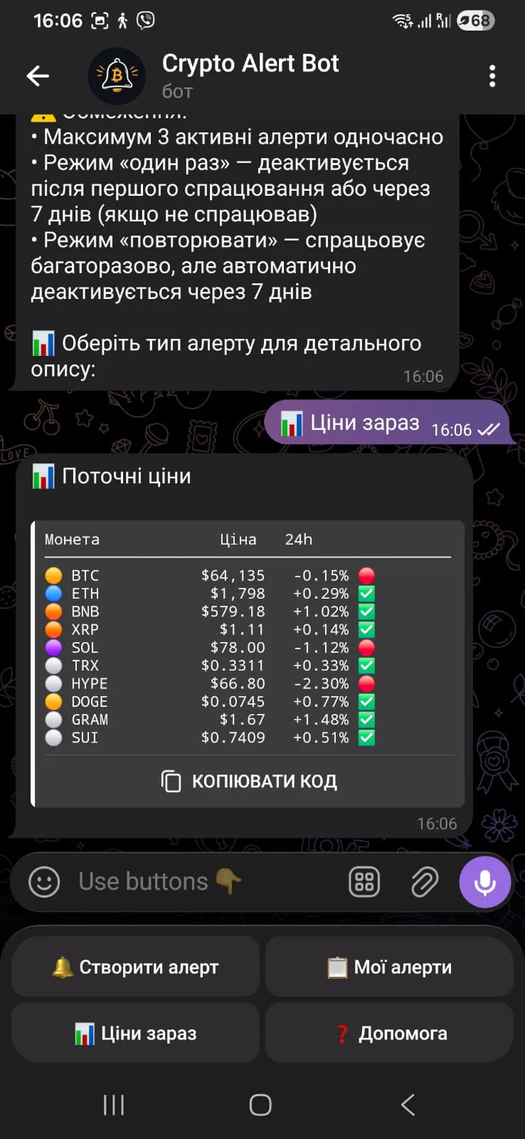Crypto Alert Bot gallery image