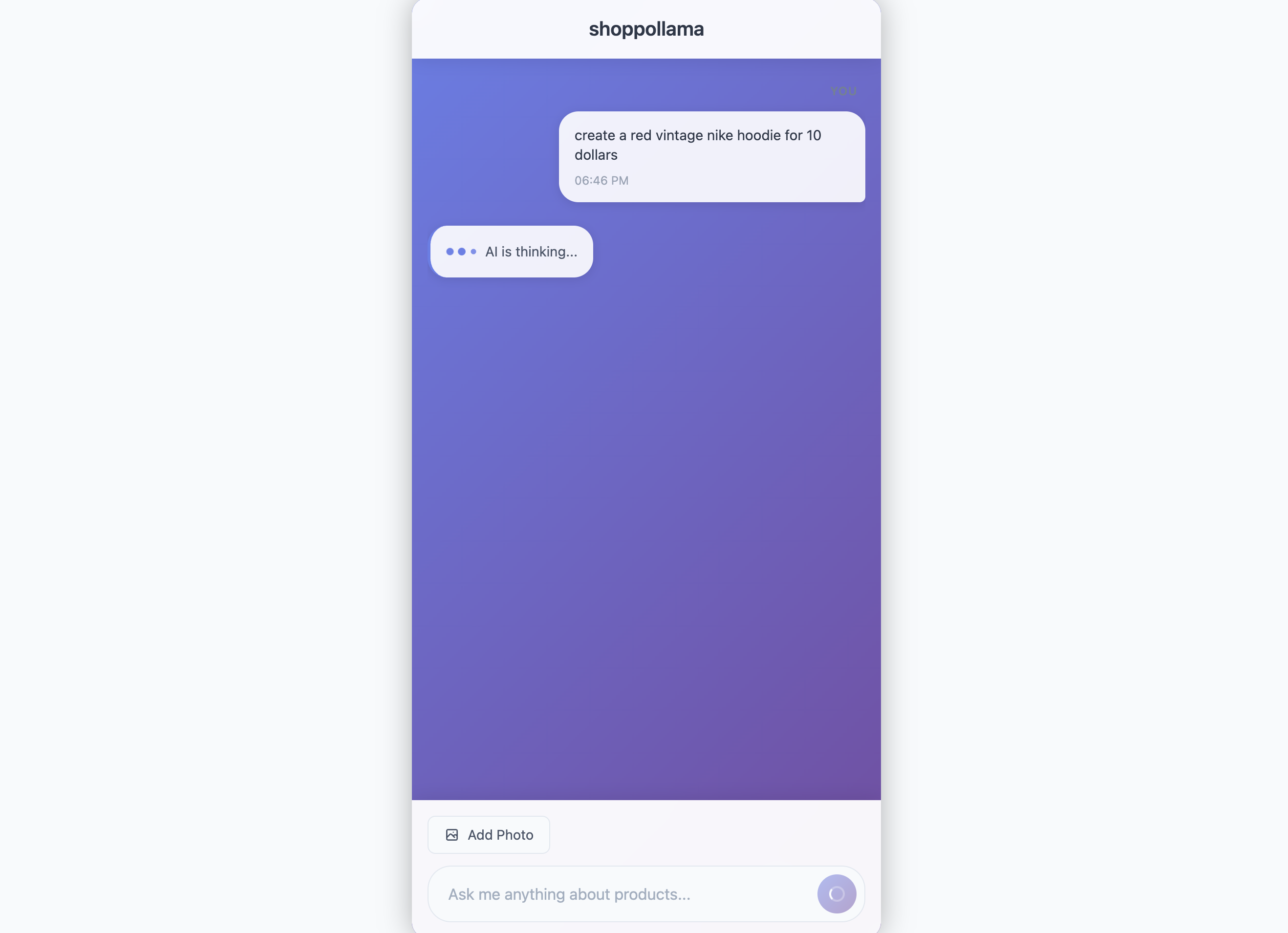 Shoppollama - Main product screenshot demonstrating key features and user interface