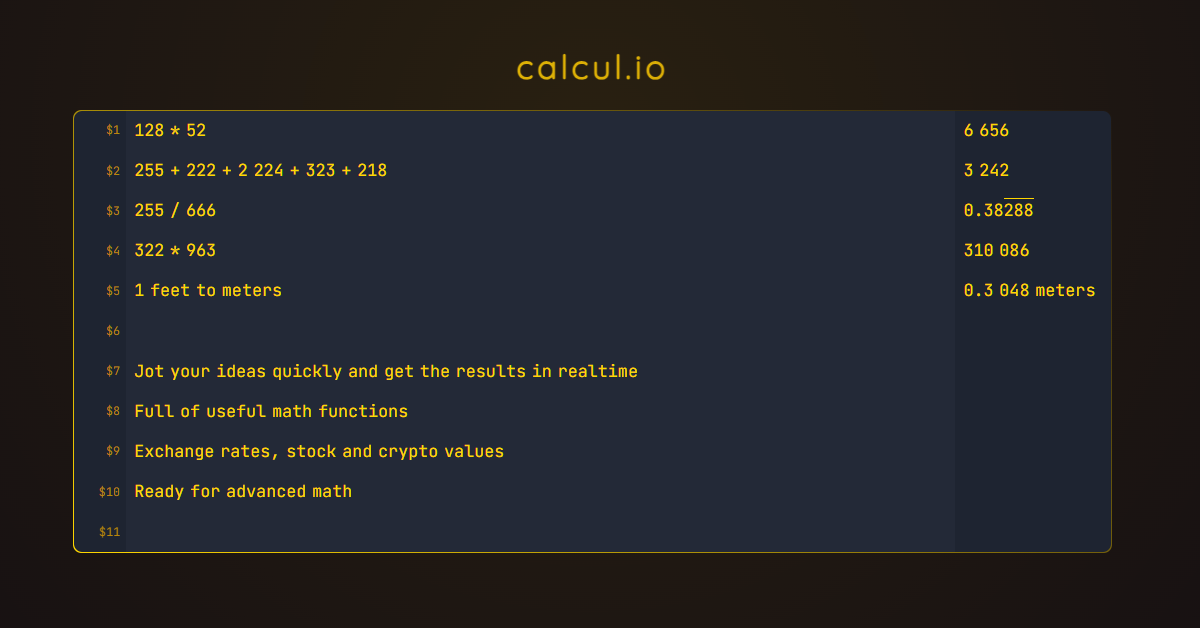 calcul-io - Math playground - smart online calculator