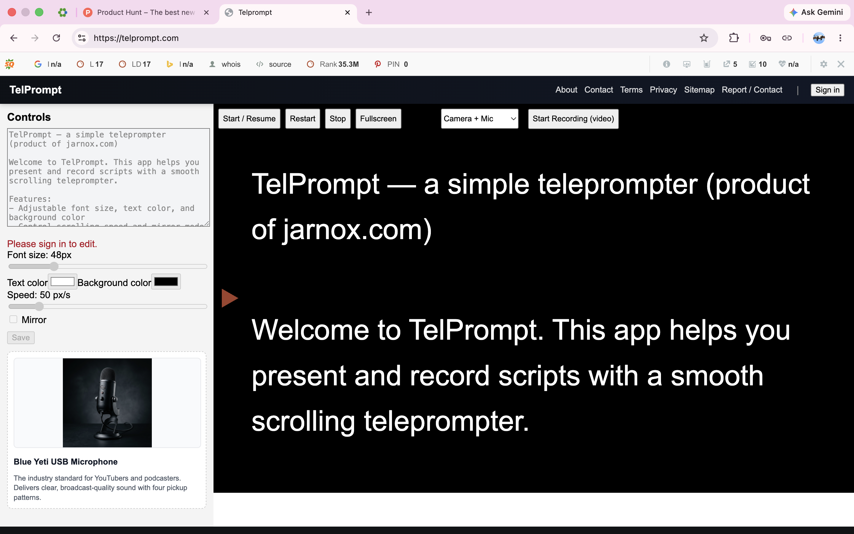 Telprompt gallery image