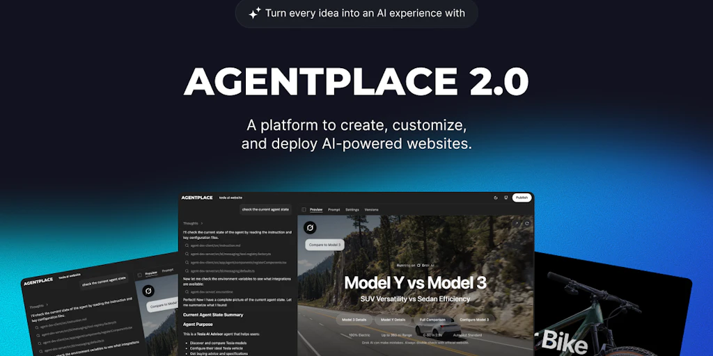 Agentplace: Build, work, improve Claude Code–style agents in one place | Product Hunt