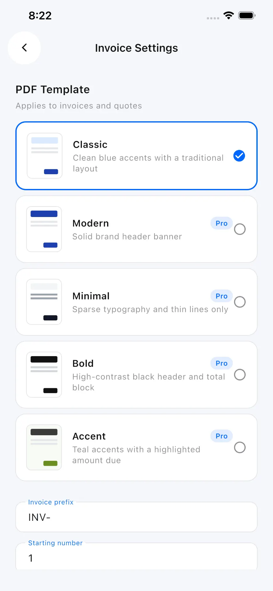 Blue Invoice gallery image