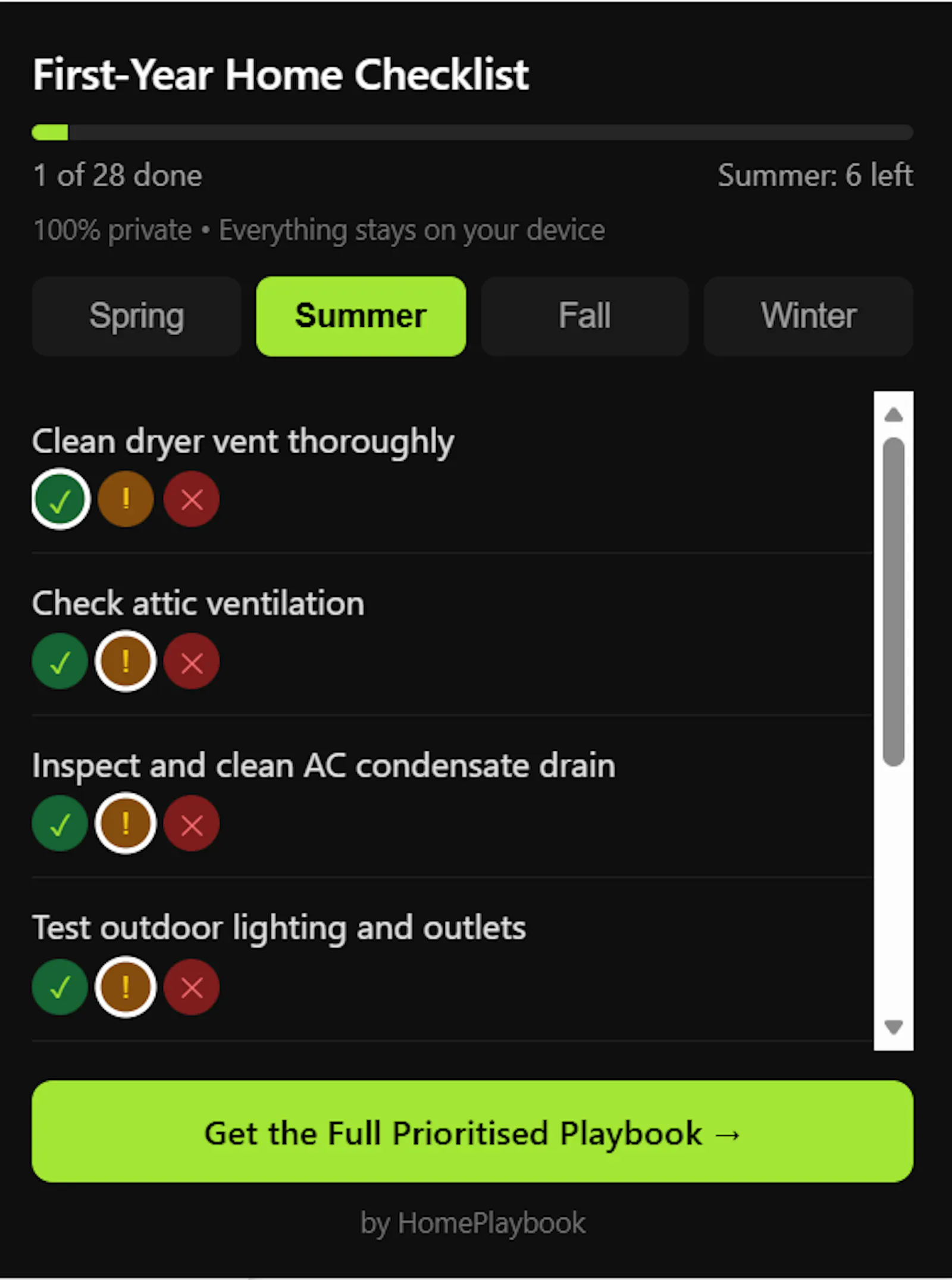 First Year Home Checklist screenshot 3
