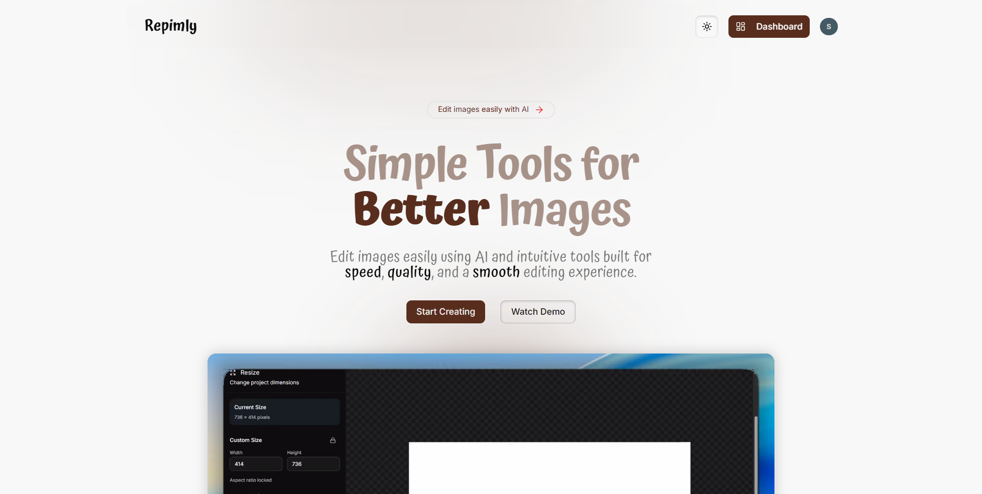 Repimly - Screenshot 2 showing product features and functionality