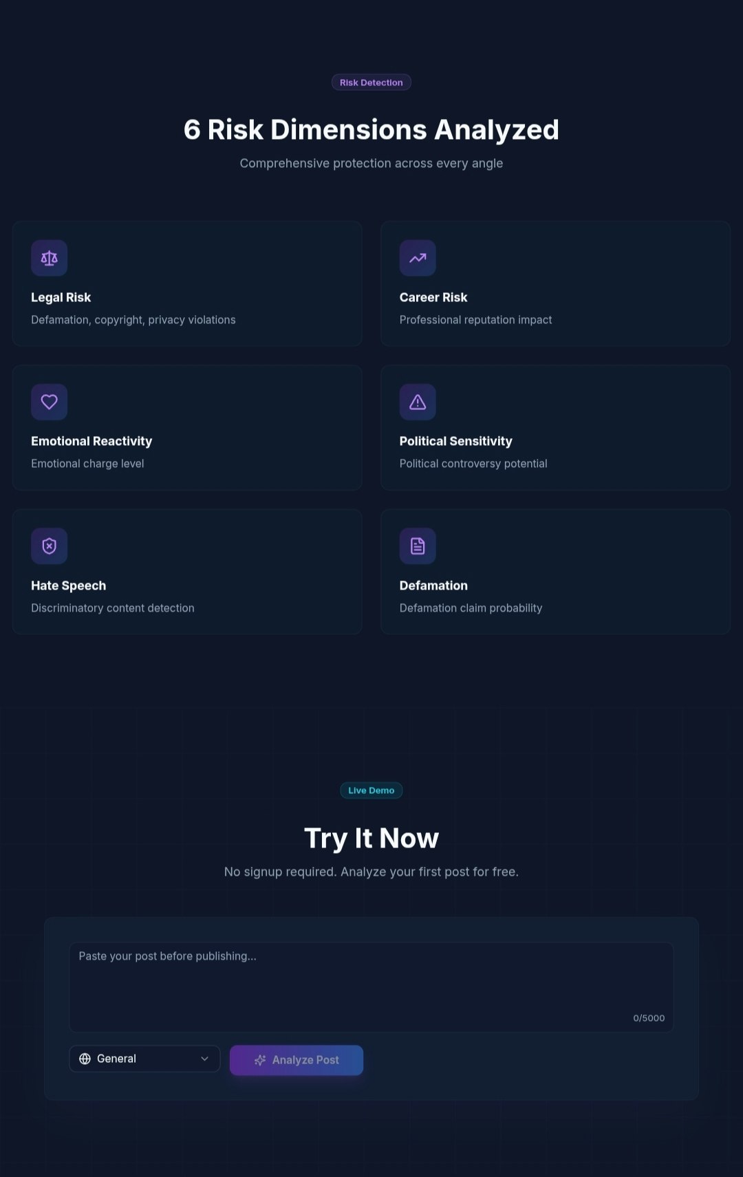 Postshield Ai  - Screenshot 2 showing product features and functionality