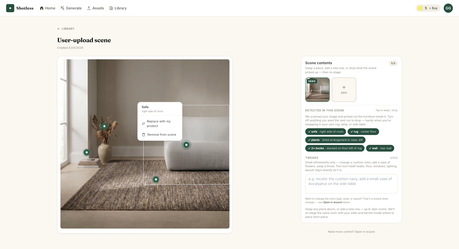 Shotless — AI photo studio for furniture screenshot 3