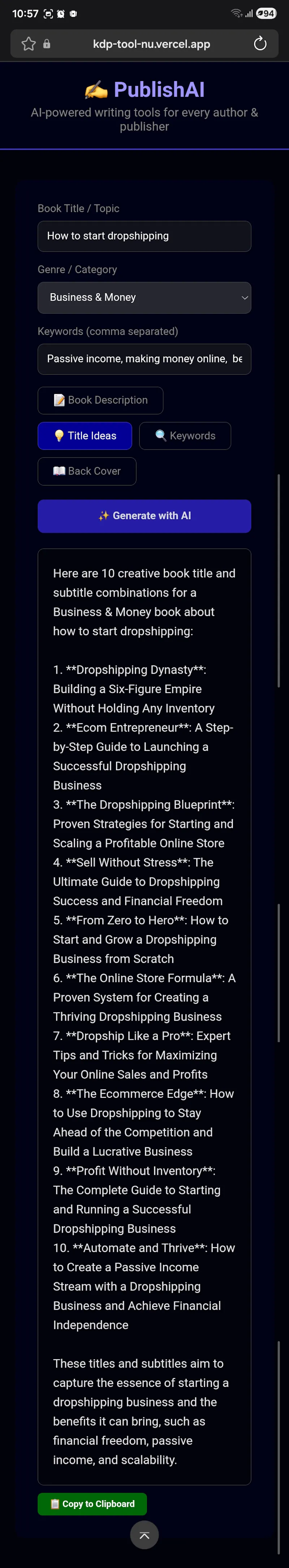 PublishAI screenshot 2