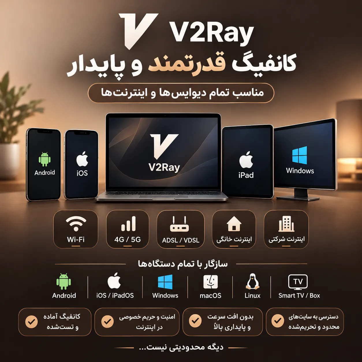 خرید کانفیگ V2Ray حجمی و ویتوری gallery image