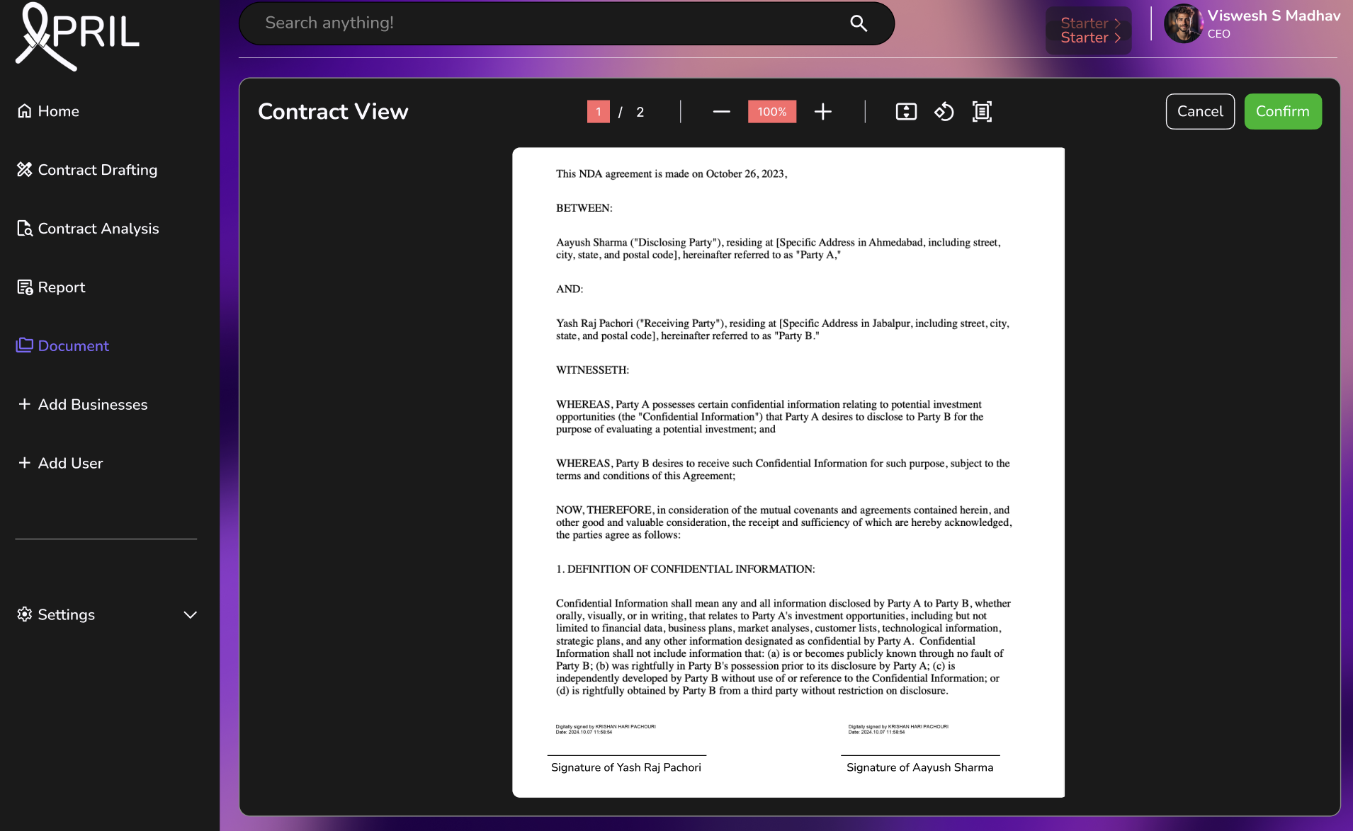 April Business - Main product screenshot demonstrating key features and user interface