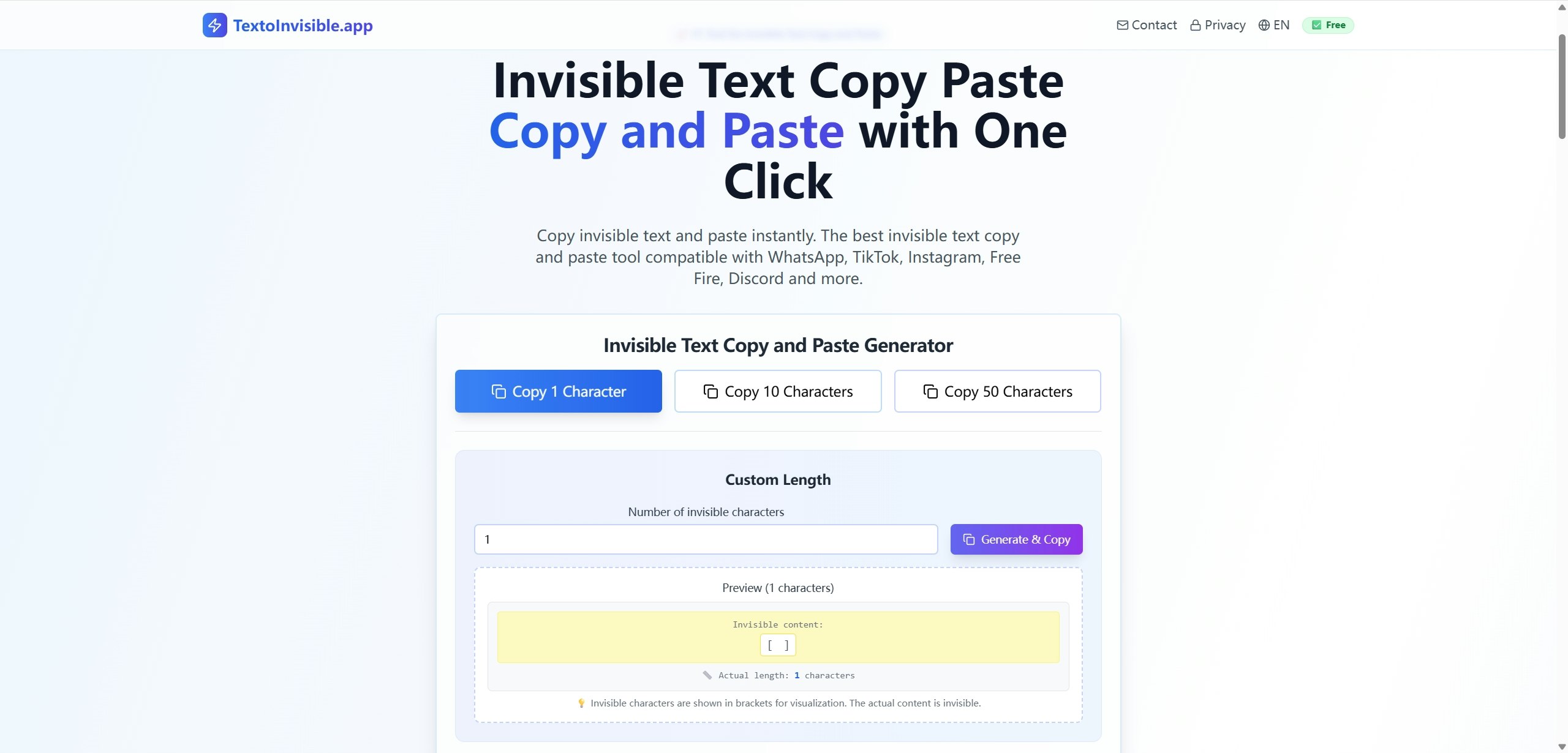 Invisible Text - Copy invisible text with one click media 1