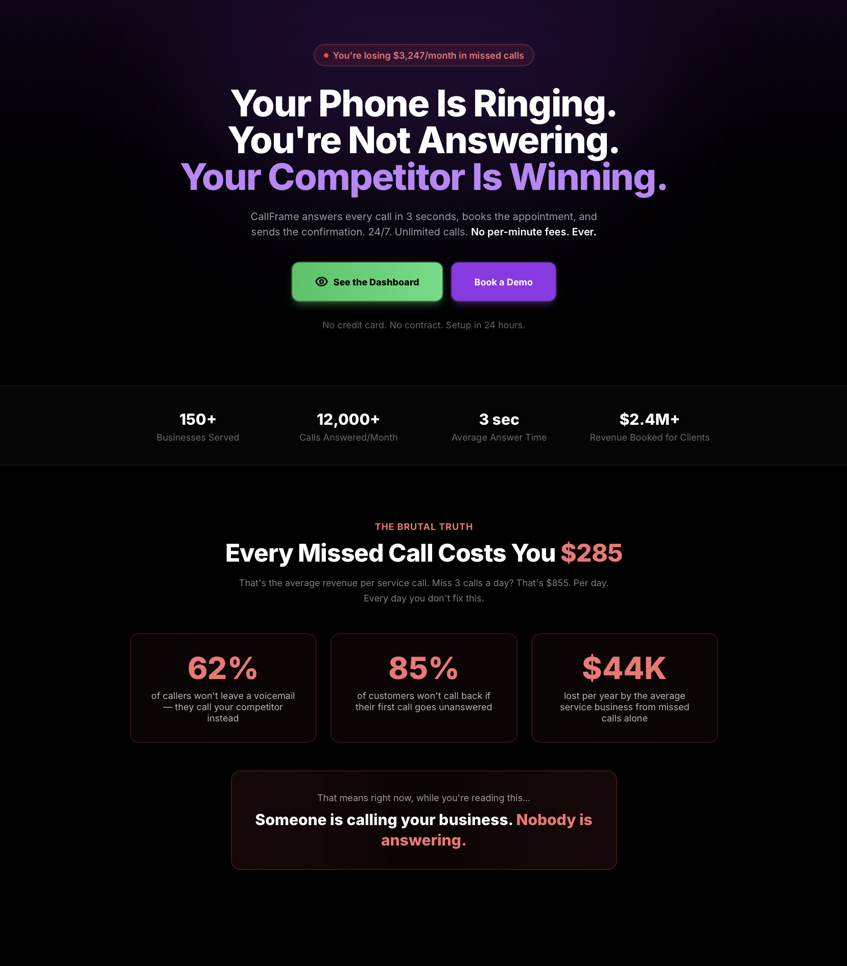 CallFrame - Main product screenshot demonstrating key features and user interface