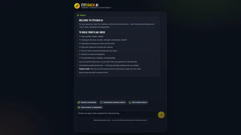 FitCoach-AI screenshot 1