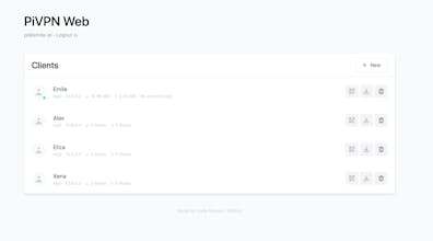PiVPN Web UI gallery image
