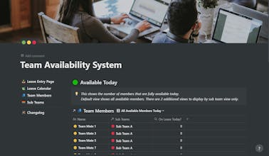 Team Availability System gallery image