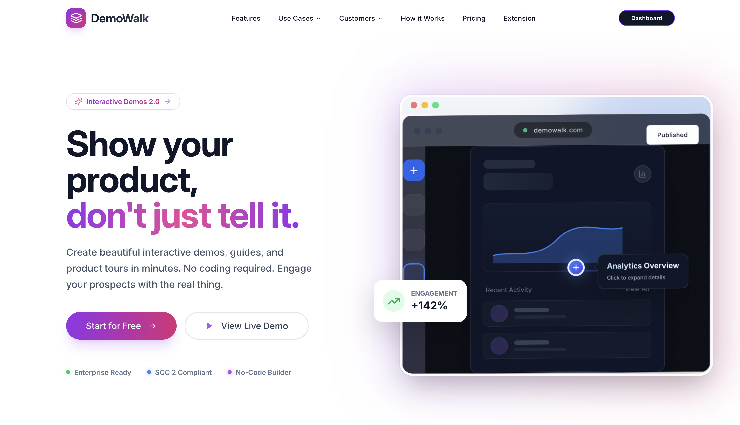 DemoWalk - Screenshot 2 showing product features and functionality