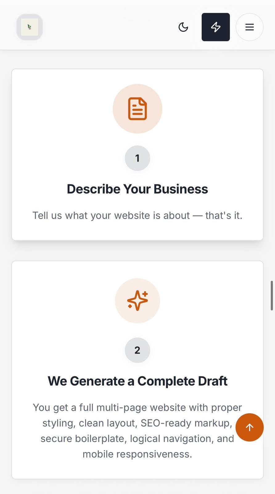 One Click Website Design Factory - Screenshot 3 showing product features and functionality