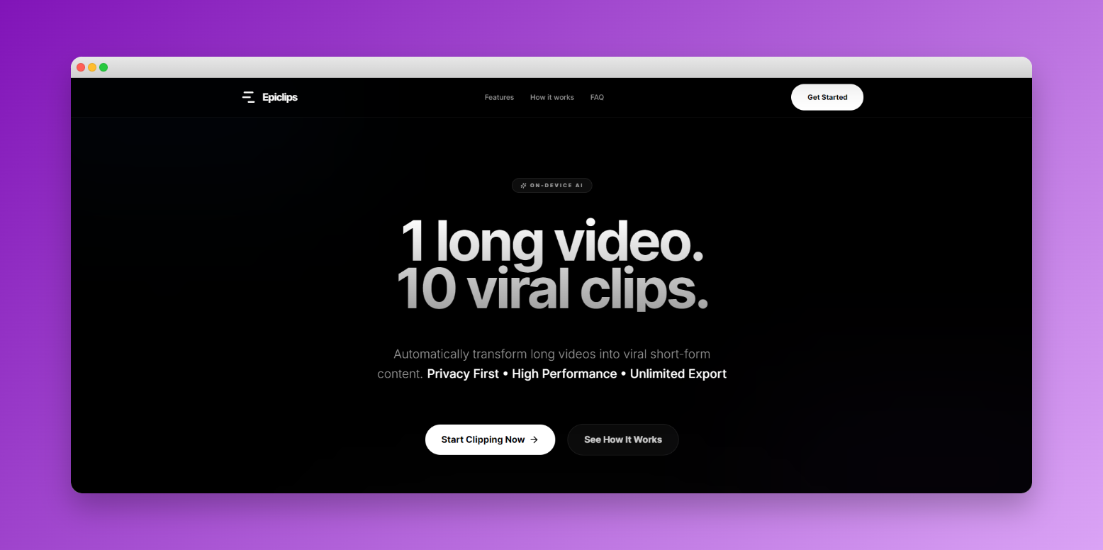 Epiclips - Main product screenshot demonstrating key features and user interface