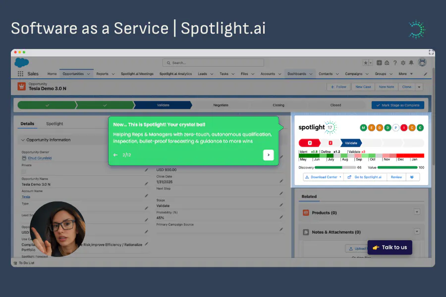 Banner del producto Spotlight.ai flipped SaaS