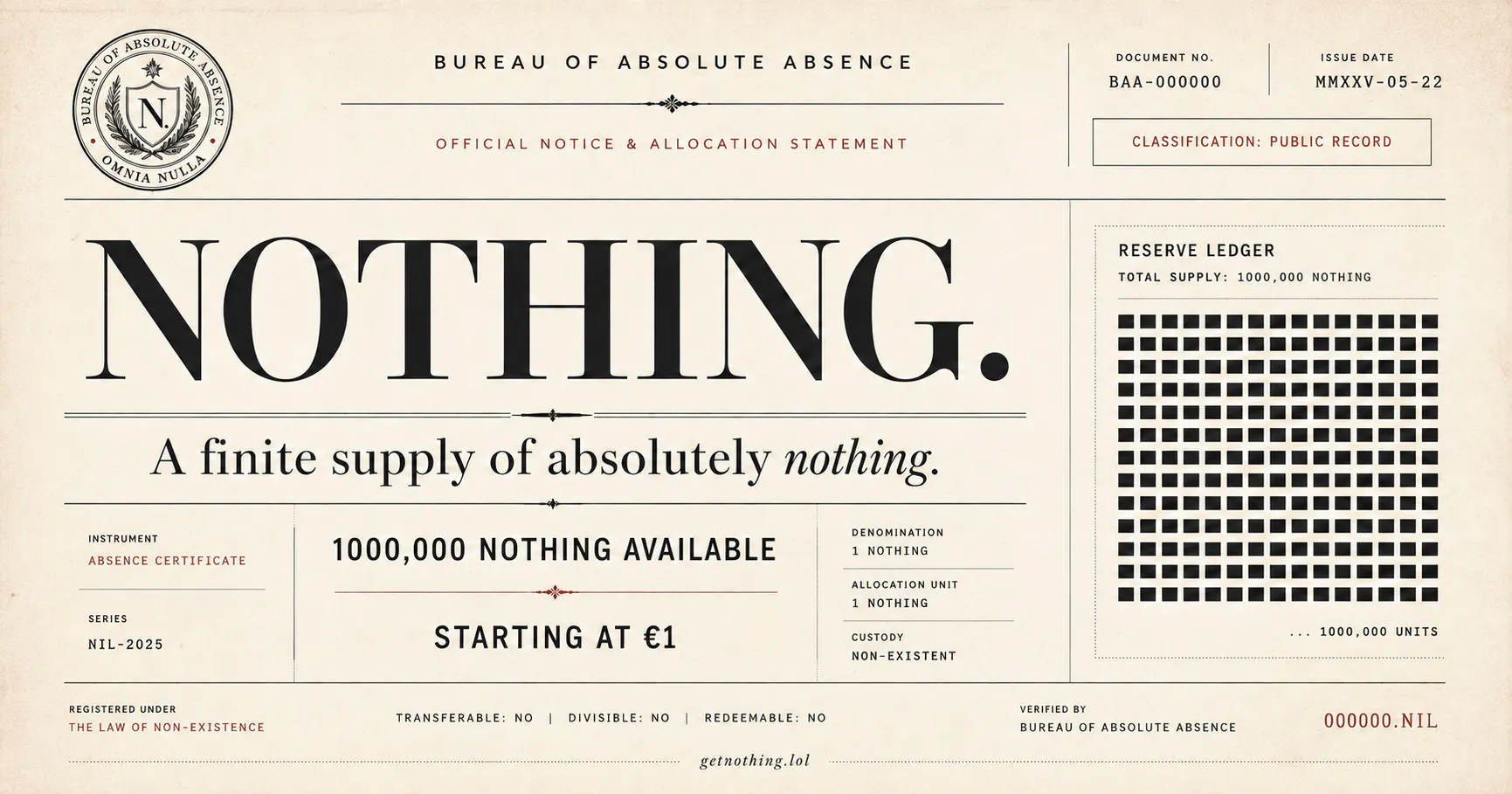 NOTHING. gallery image