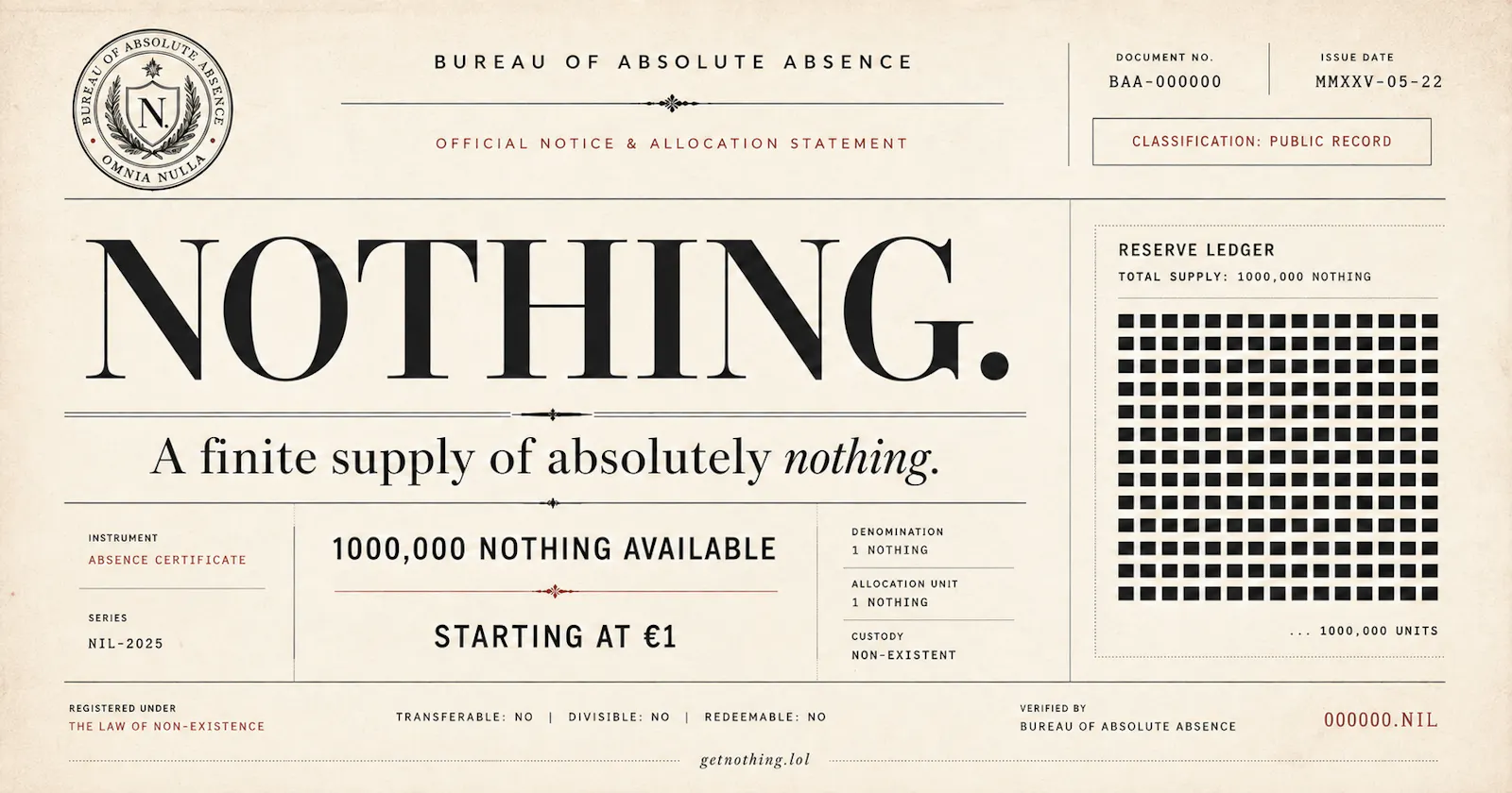 NOTHING. screenshot 1