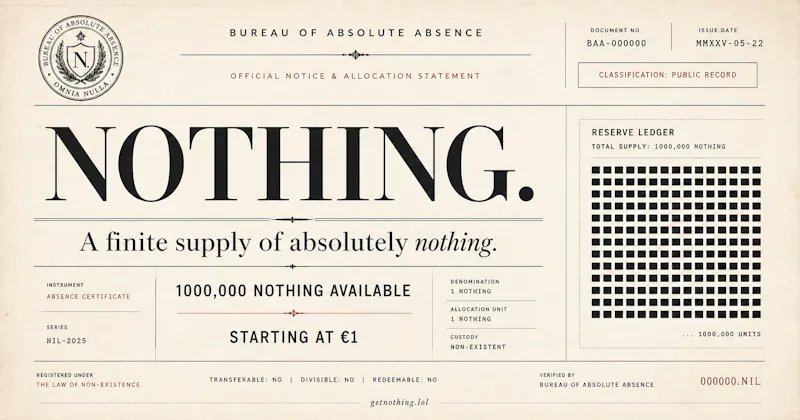 NOTHING. screenshot 1