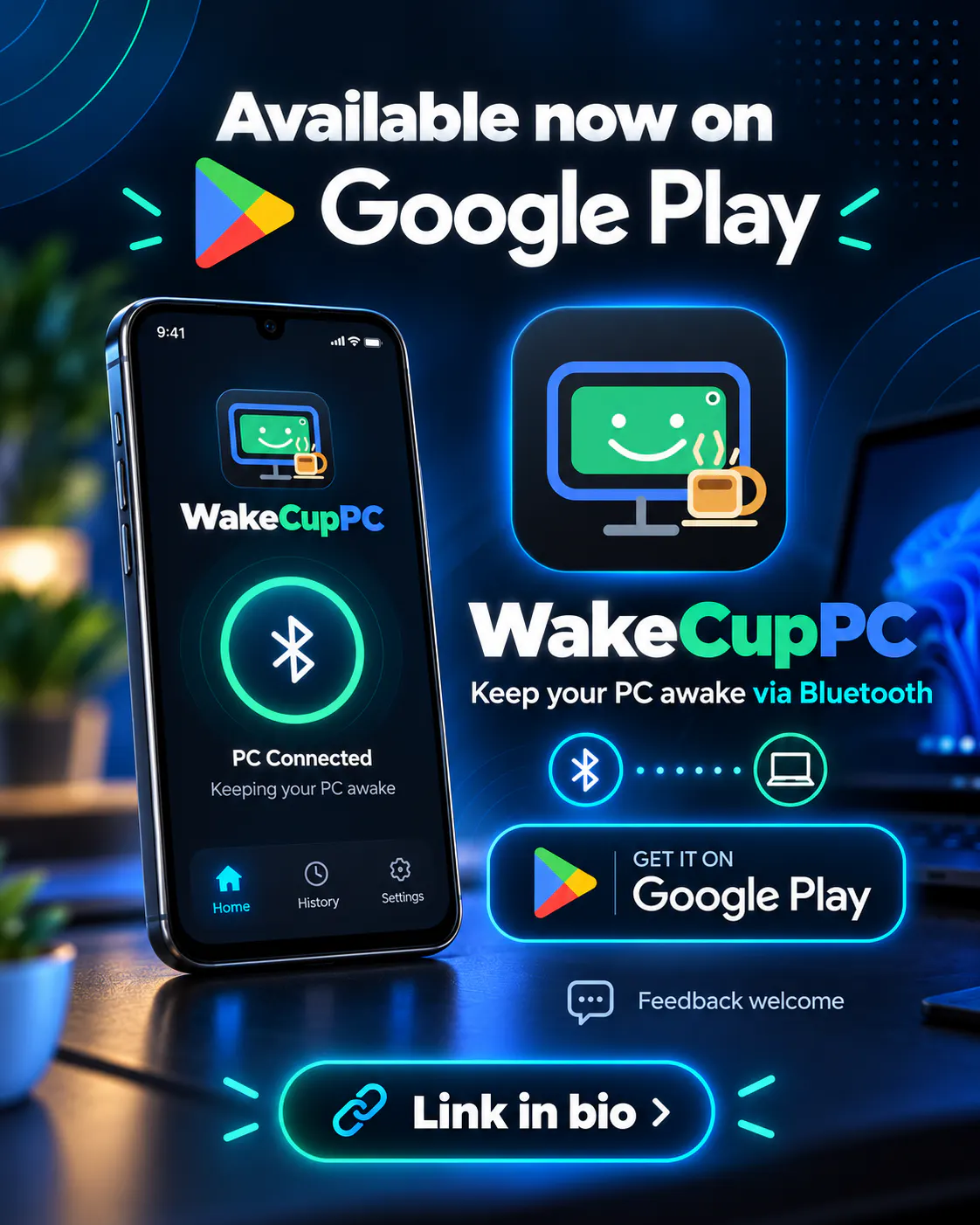 WakeCupPC: Keep PC Awake - v1.0.0 gallery image