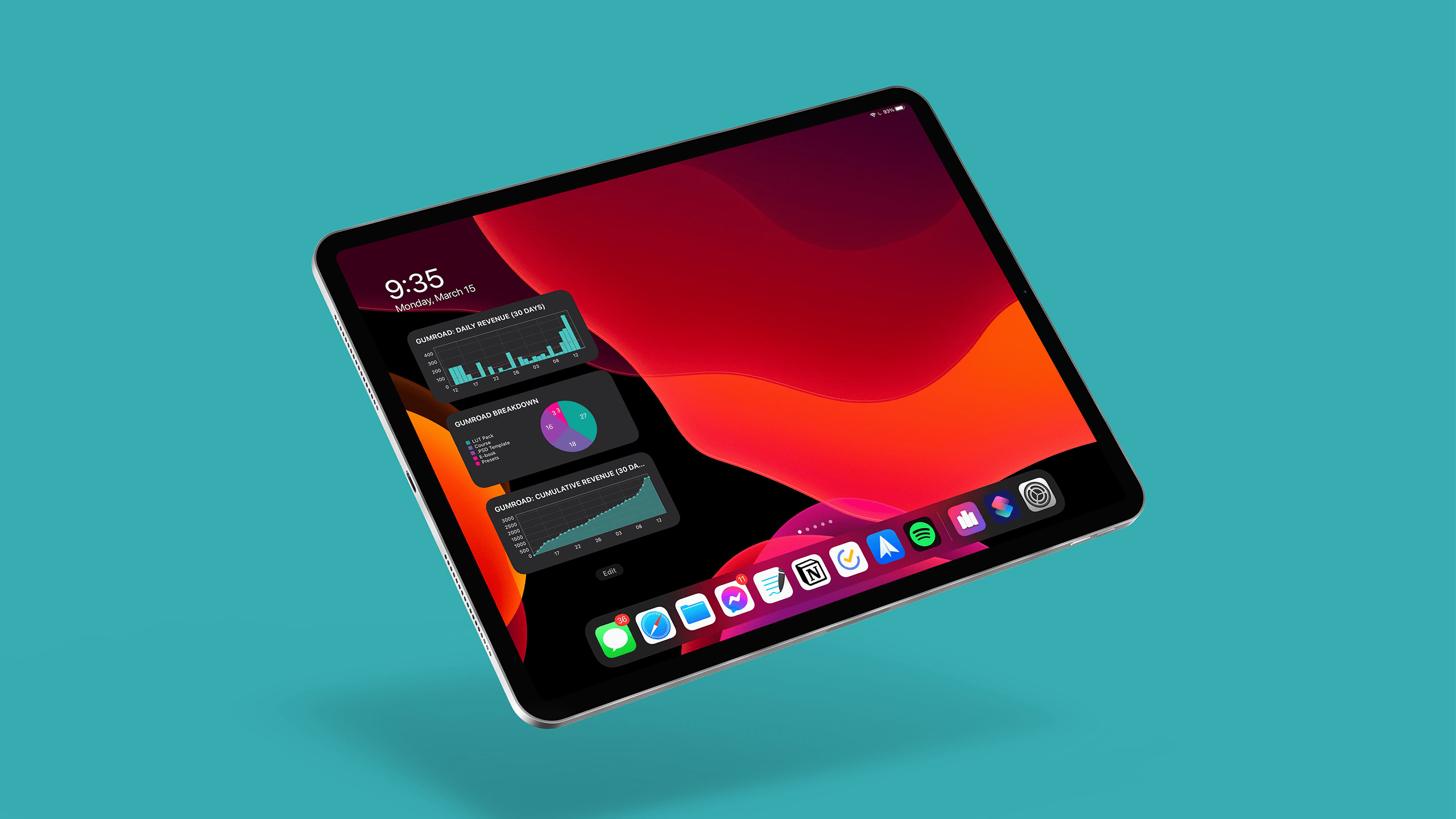 Gumroad Sales Dashboard for iOS gallery image