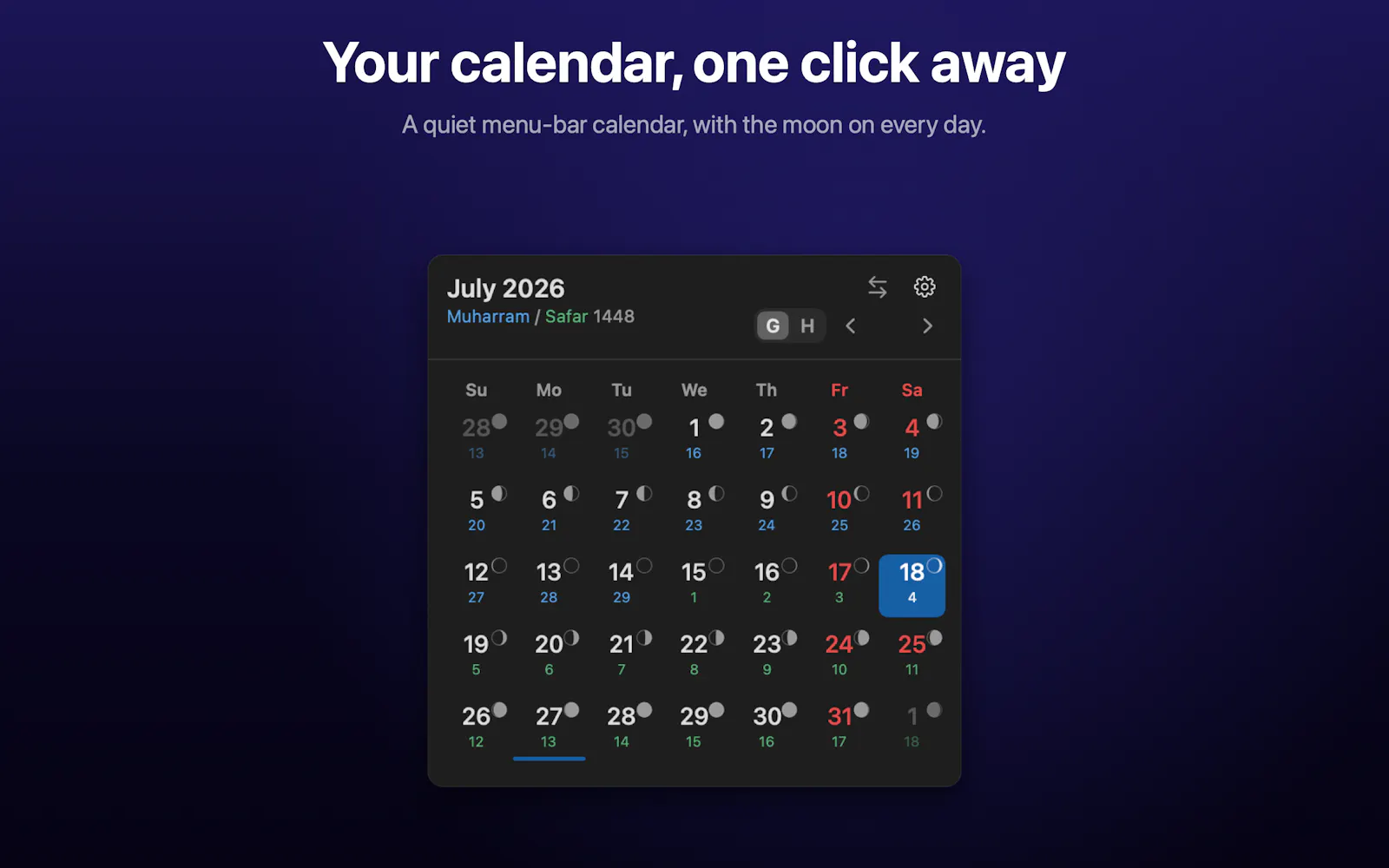 Soluna Calendar for macOS screenshot 3