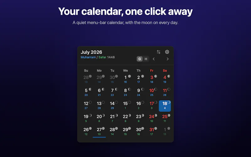 Soluna Calendar for macOS screenshot 3