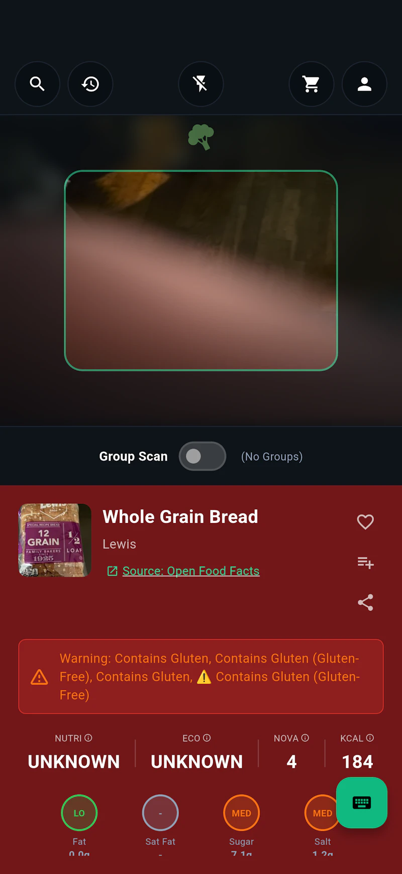 Skannist: The fast, private food scanner screenshot 1