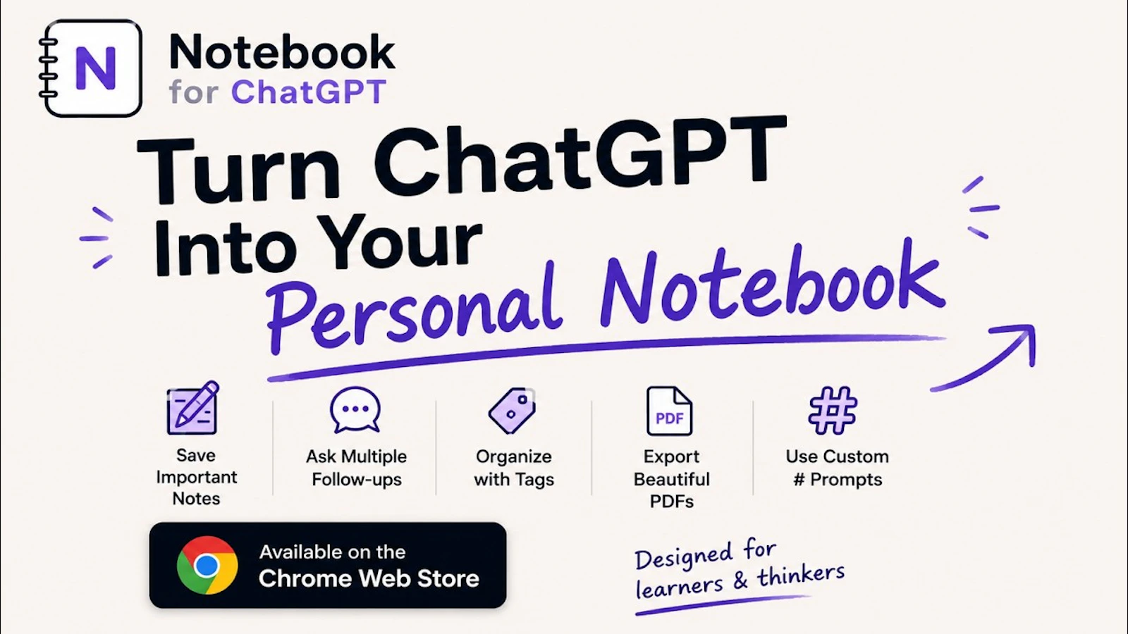 Notbook for ChatGPT screenshot 1 (video preview)