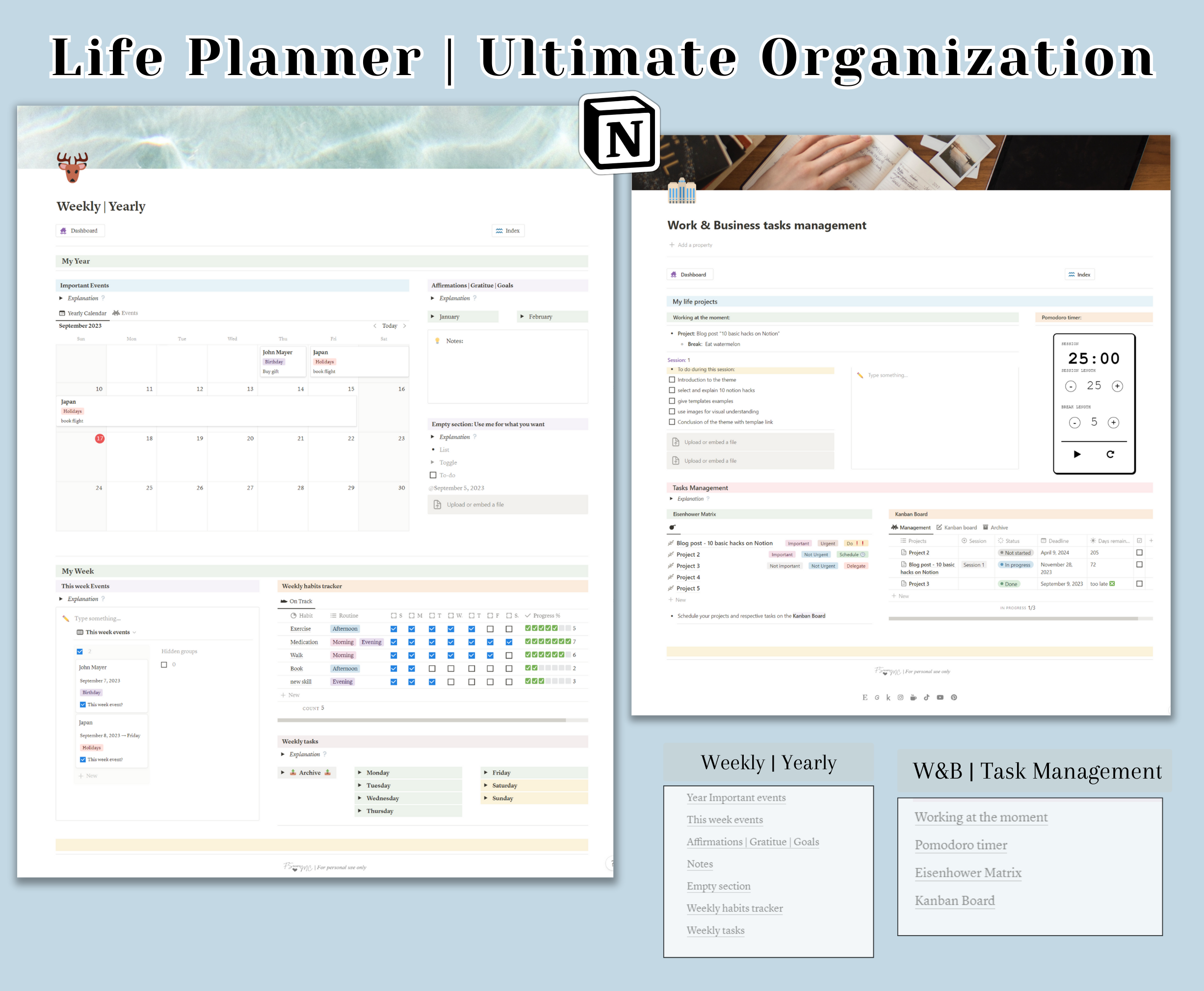 개념 |라이프 플래너-올인원 - 개념 Ultimate Life Organization Planner는 모두 하나입니다 미디어 5