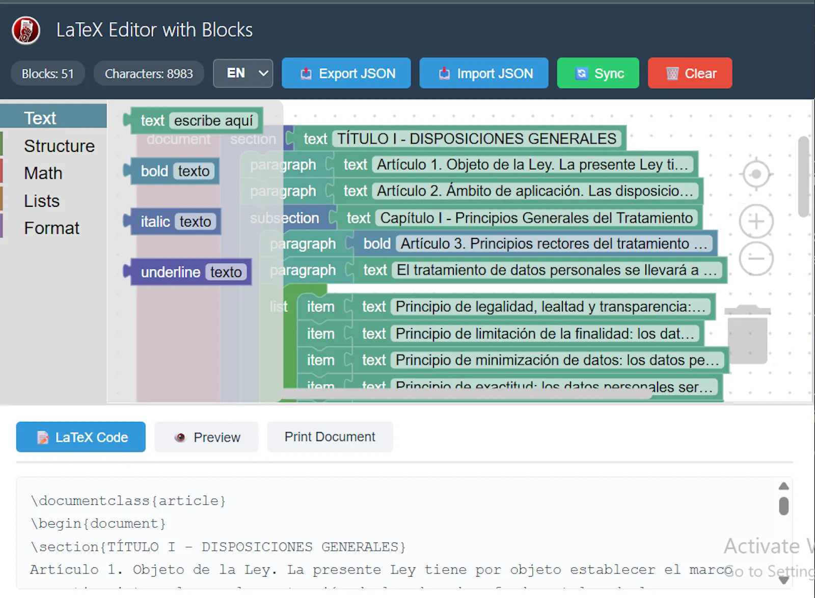 Latex Block Editor screenshot 2