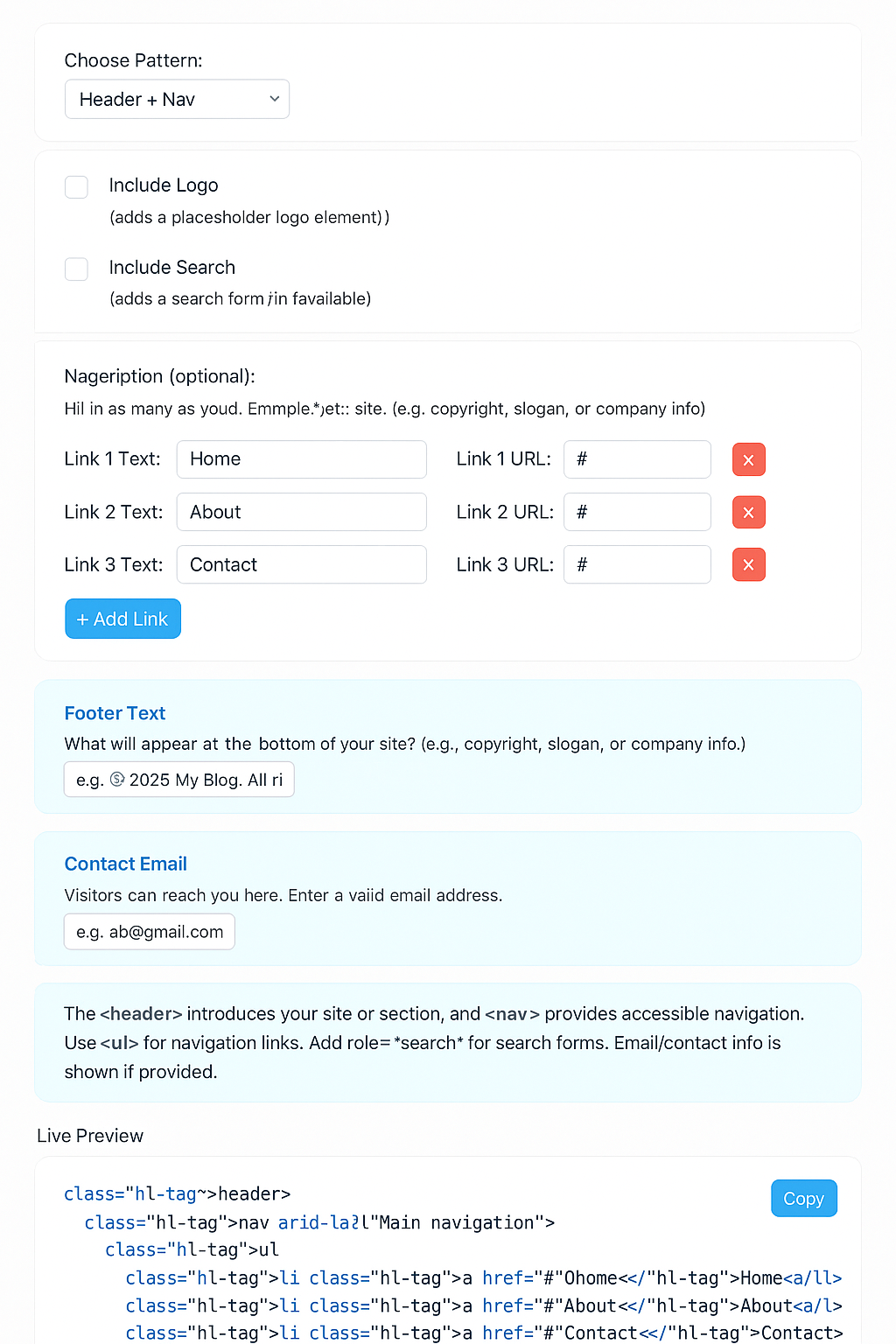 Semantic HTML Pattern Generator gallery image