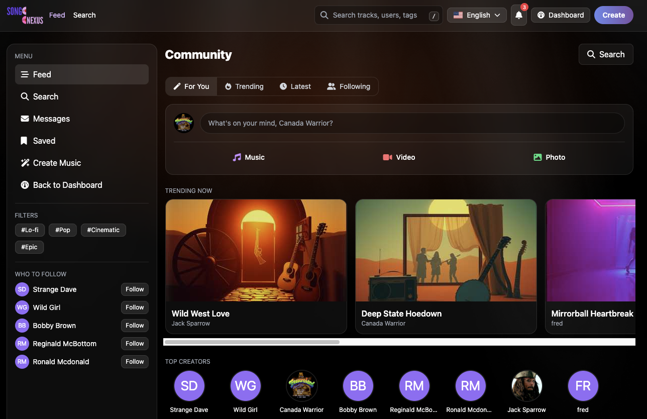 SongNexus - Screenshot 3 showing product features and functionality