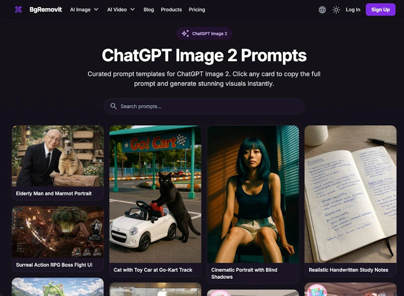 ChatGPT Image 2 Prompts by BgRemovit screenshot 1
