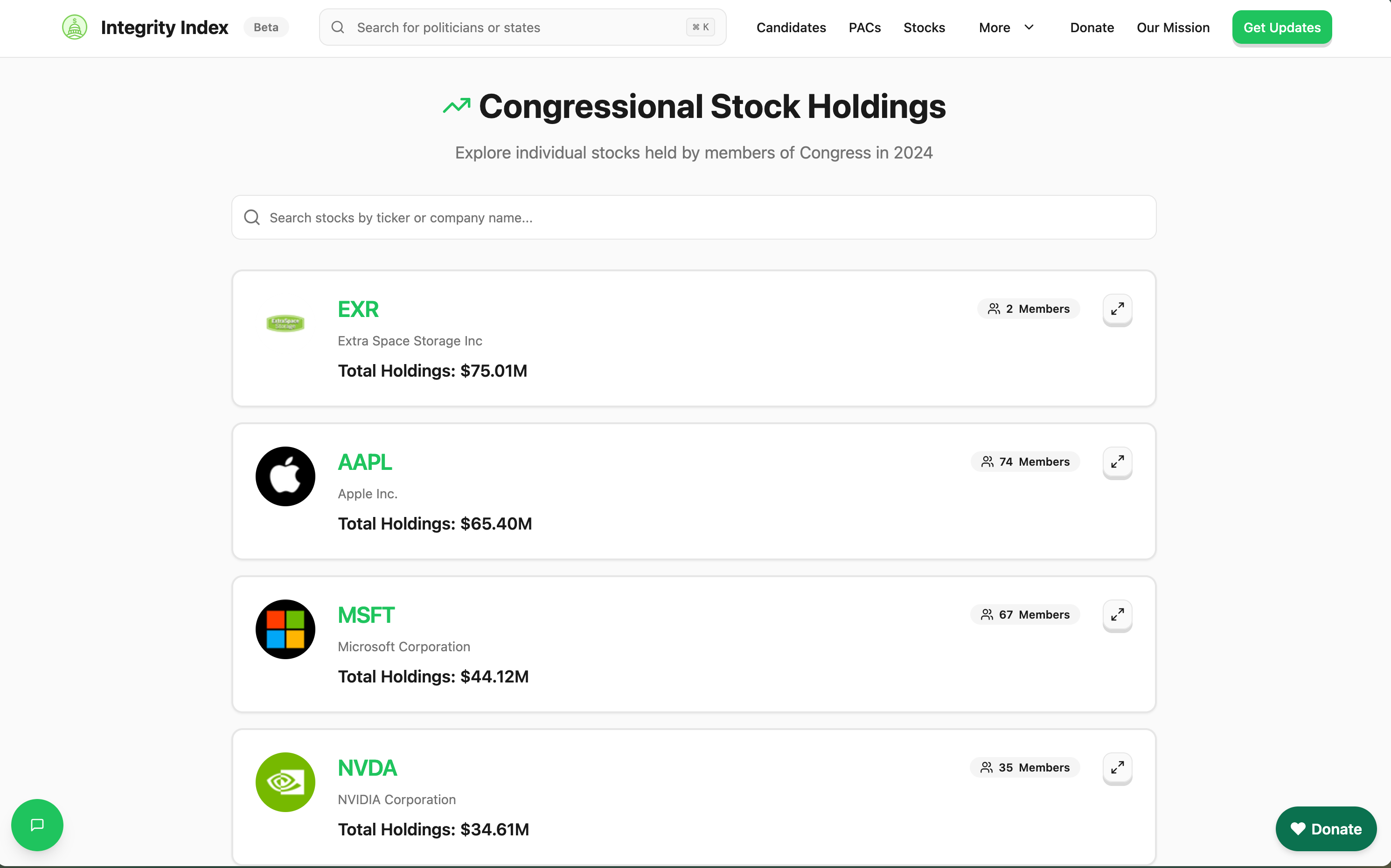 Integrity Index - Screenshot 3 showing product features and functionality