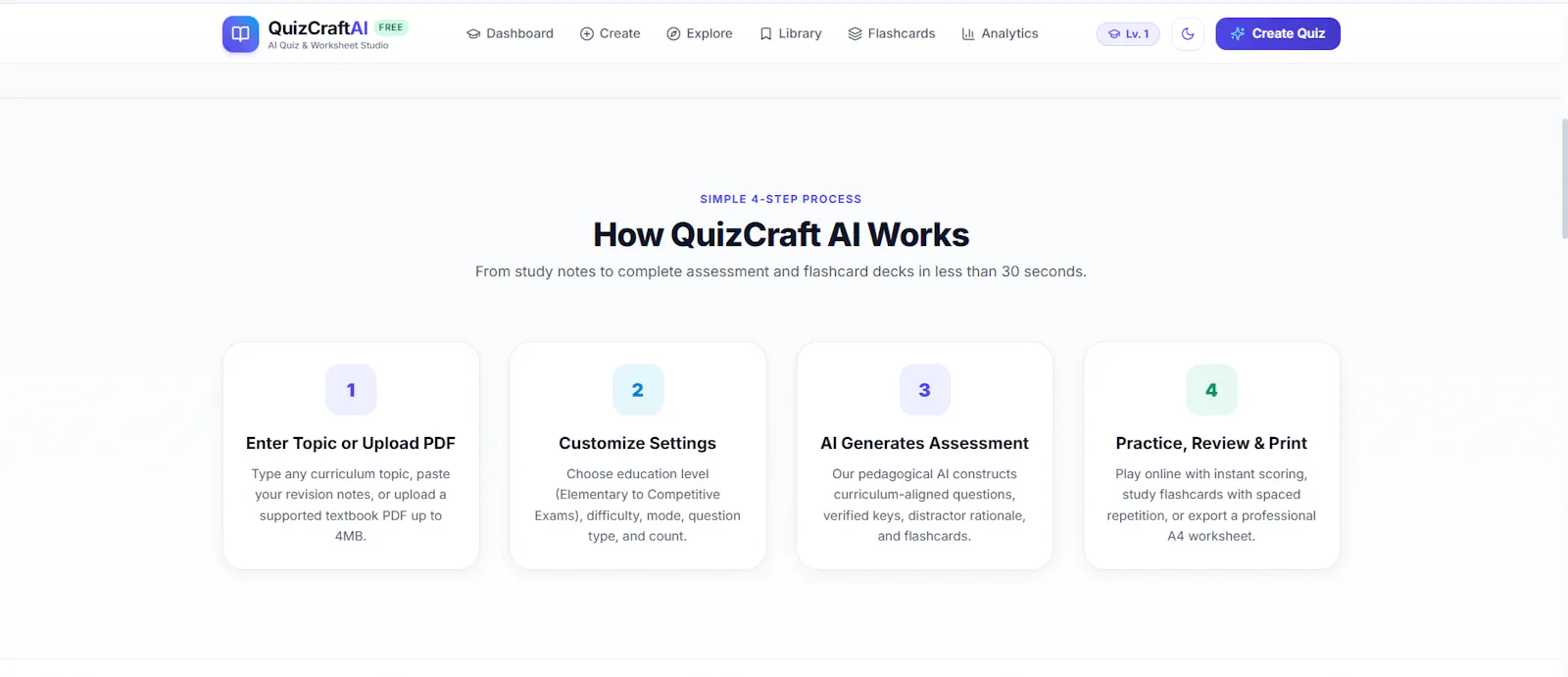 QuizCraft AI screenshot 1