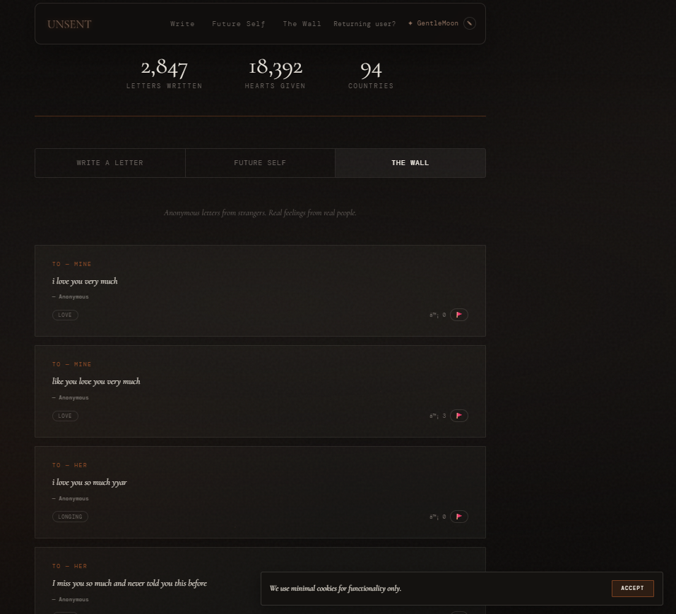 Unsent Letters â€” Words That Never Left - Screenshot 3 showing product features and functionality