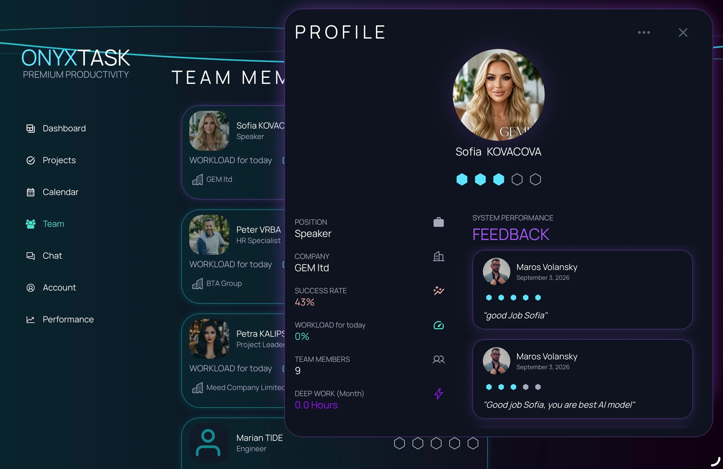 ONYXTASK - Web application gallery image