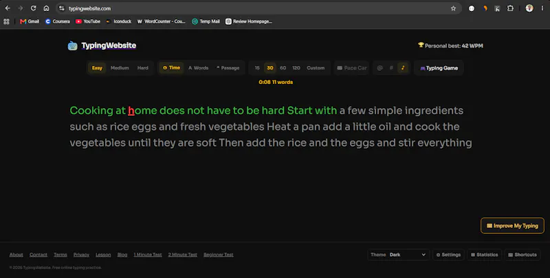 TypingWebsite Typing Speed Test screenshot 2