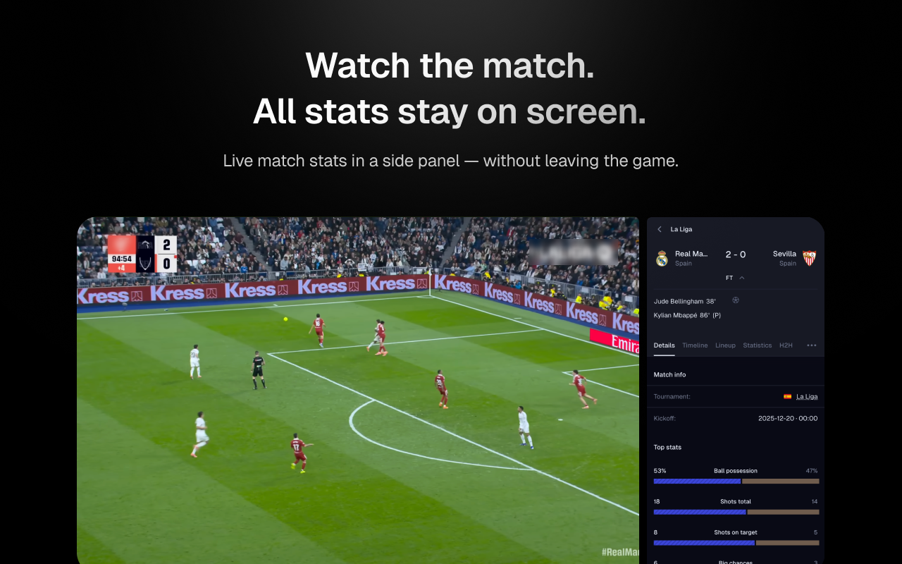 Goal90 - Live football data in extension gallery image