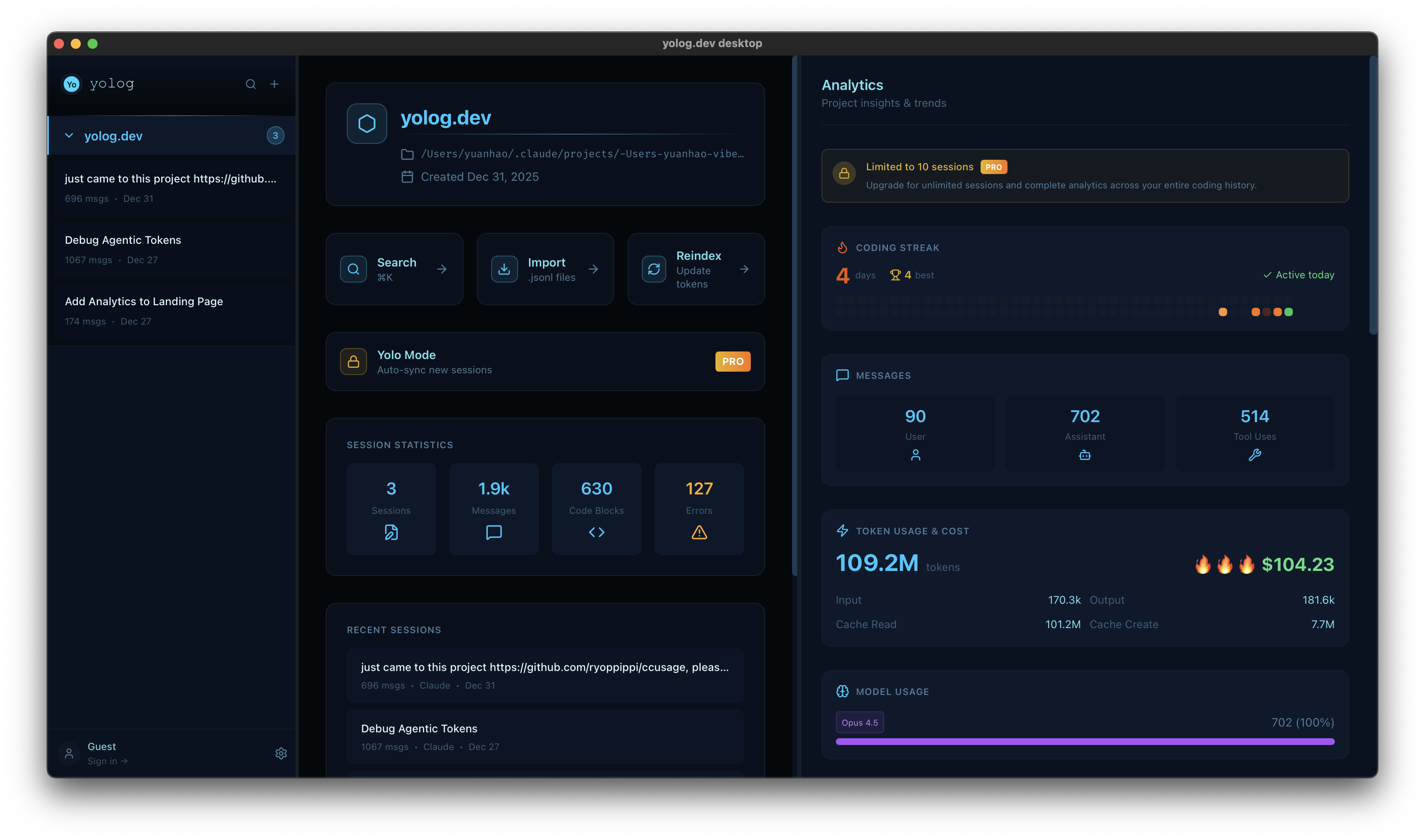 yolog.dev Desktop gallery image