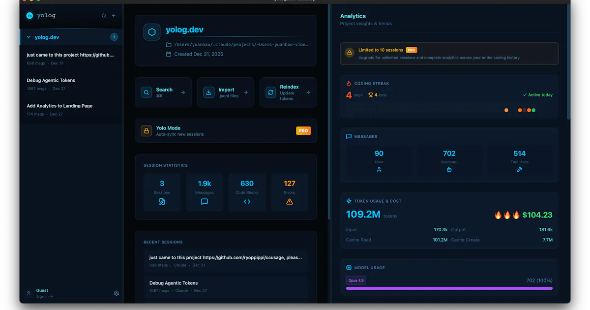 yolog.dev Desktop